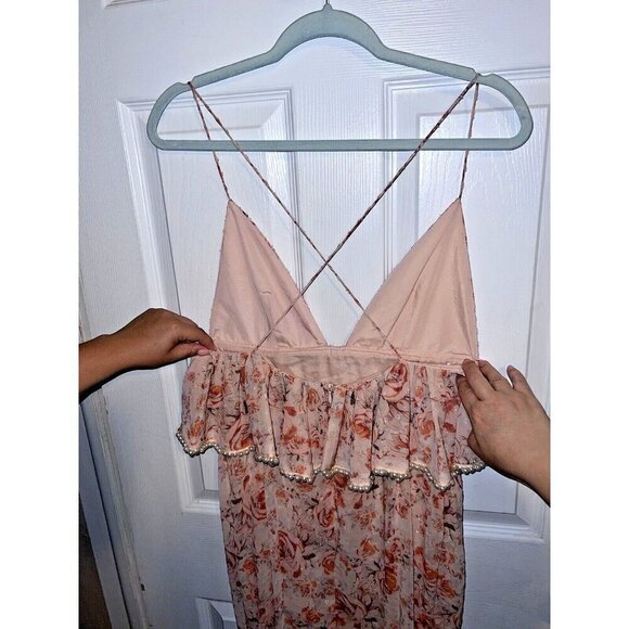La Maison TALULAH The Faithfull Maxi Dress Floral Pearl Detail Spaghetti Sz S - Picture 9 of 16